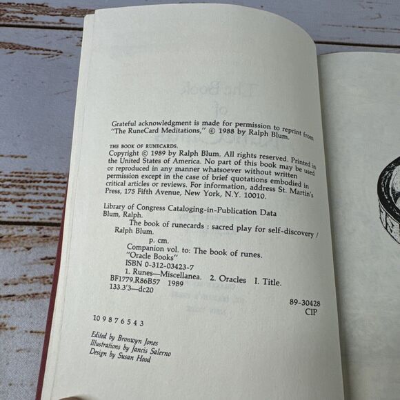 The Book Of Rune Cards: Sacred Play for Self Discovery by Ralph Blum 1989 - Picture 6 of 6